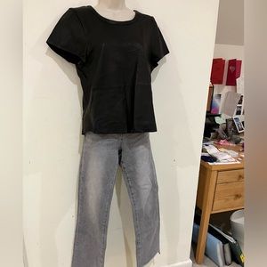 AS by DF recycled leather short sleeve top.